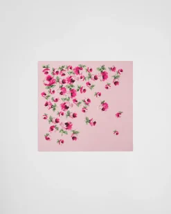 Mujer Prada BUFANDAS Y PAÑUELOS^Pañuelo De Jacquard De Crepé De China
