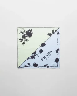 Mujer Prada BUFANDAS Y PAÑUELOS^Pañuelo De Sarga Estampado