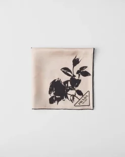 Mujer Prada BUFANDAS Y PAÑUELOS^Pañuelo De Sarga Estampado
