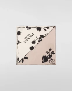 Mujer Prada BUFANDAS Y PAÑUELOS^Pañuelo De Sarga Estampado