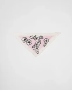 Mujer Prada BUFANDAS Y PAÑUELOS^Pañuelo De Sarga Estampado