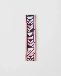 Mujer Prada BUFANDAS Y PAÑUELOS^Pañuelo Fino De Sarga Estampado
