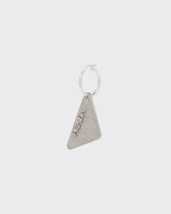 Mujer Prada JOYAS DE PLATA^Pendiente Con Joyas Y Logo En Cristal