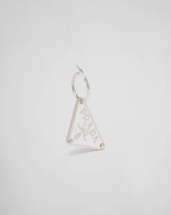 Mujer Prada JOYAS DE PLATA^Pendiente Derecho Con Colgante Symbole