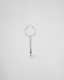 Mujer Prada JOYAS DE PLATA^Pendiente Derecho Con Colgante Symbole