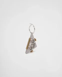 Hombre Prada JOYAS DE PLATA^Pendiente Izquierdo Con Colgante De Robot