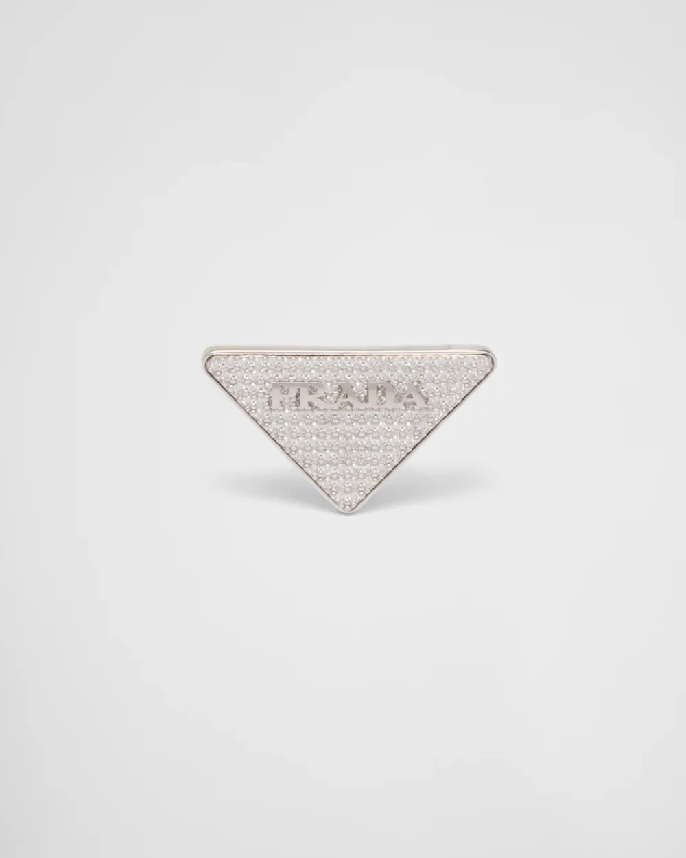 Mujer Prada JOYAS DE PLATA^Pendiente Izquierdo Con Joyas Y Logo En