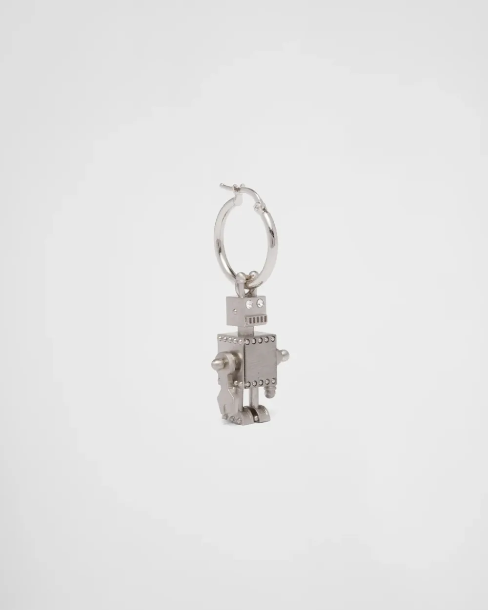 Hombre Prada JOYAS DE PLATA^Pendiente úNico Con Colgante Joya De Robot