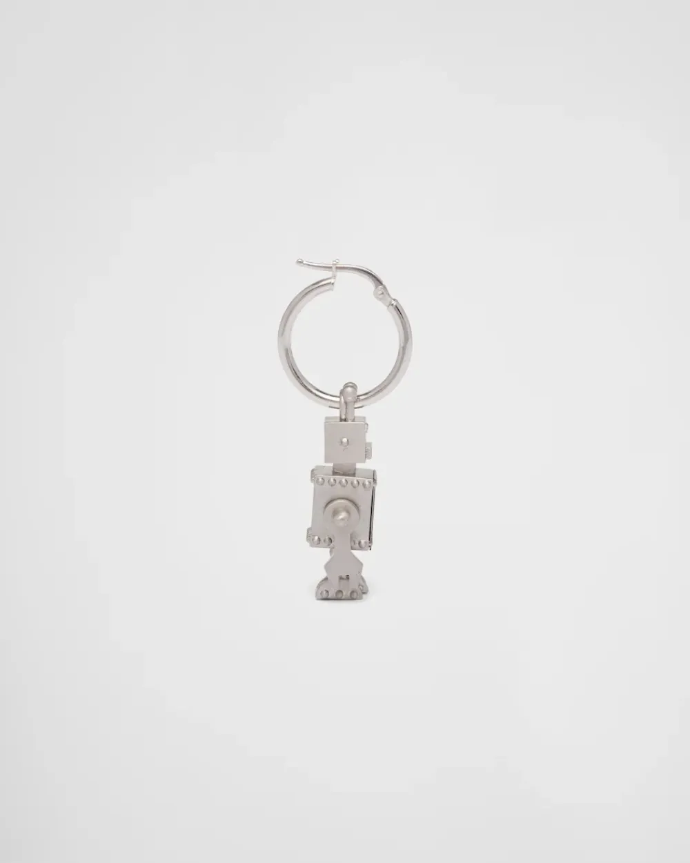 Hombre Prada JOYAS DE PLATA^Pendiente úNico Con Colgante Joya De Robot