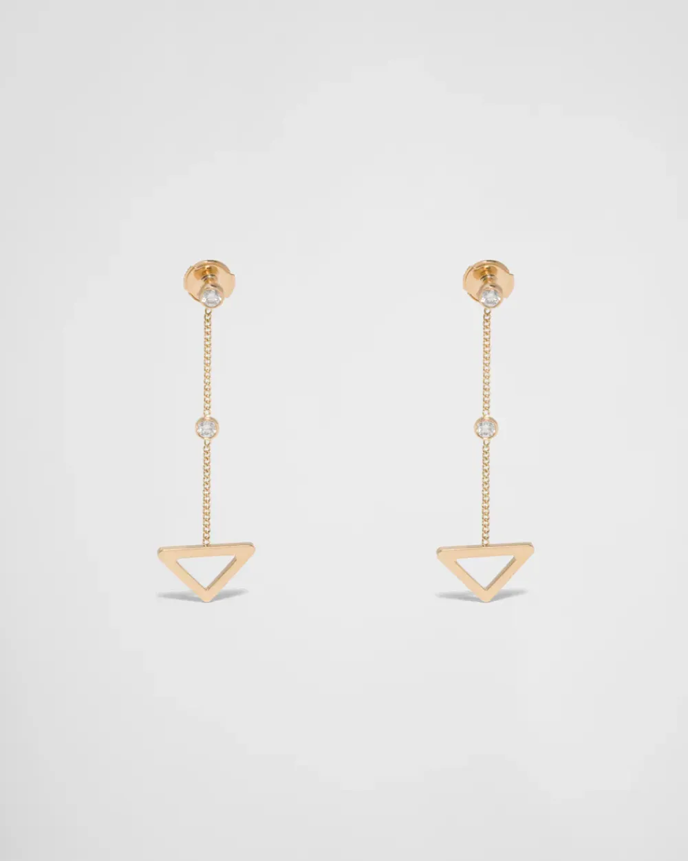 Mujer Prada COLECCIÓN DE JOYERÍA ELEGANTE^Pendientes Con Colgante Calado Eternal Gold De Oro Amarillo Y Diamantes