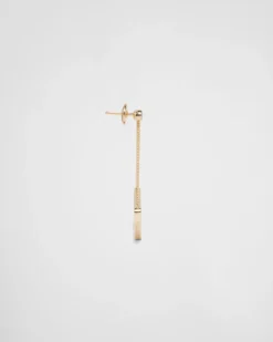 Mujer Prada COLECCIÓN DE JOYERÍA ELEGANTE^Pendientes Con Colgante Calado Eternal Gold De Oro Amarillo Y Diamantes
