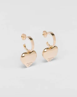 Mujer Prada COLECCIÓN DE JOYERÍA ELEGANTE^Pendientes Con Colgante Pequeños Eternal Gold De Oro Amarillo