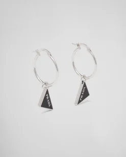 Mujer Prada JOYAS DE PLATA^Pendientes Con Colgante Symbole