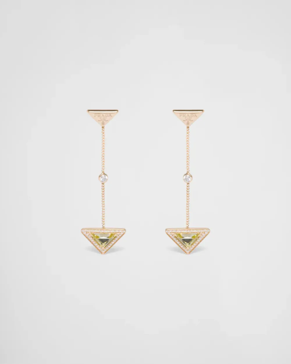 Mujer Prada COLECCIÓN DE JOYERÍA ELEGANTE^Pendientes Eternal Gold De Oro Y Diamantes