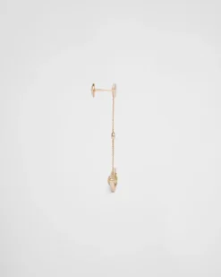 Mujer Prada COLECCIÓN DE JOYERÍA ELEGANTE^Pendientes Eternal Gold De Oro Y Diamantes
