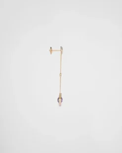 Mujer Prada COLECCIÓN DE JOYERÍA ELEGANTE^Pendientes Eternal Gold De Oro Y Diamantes