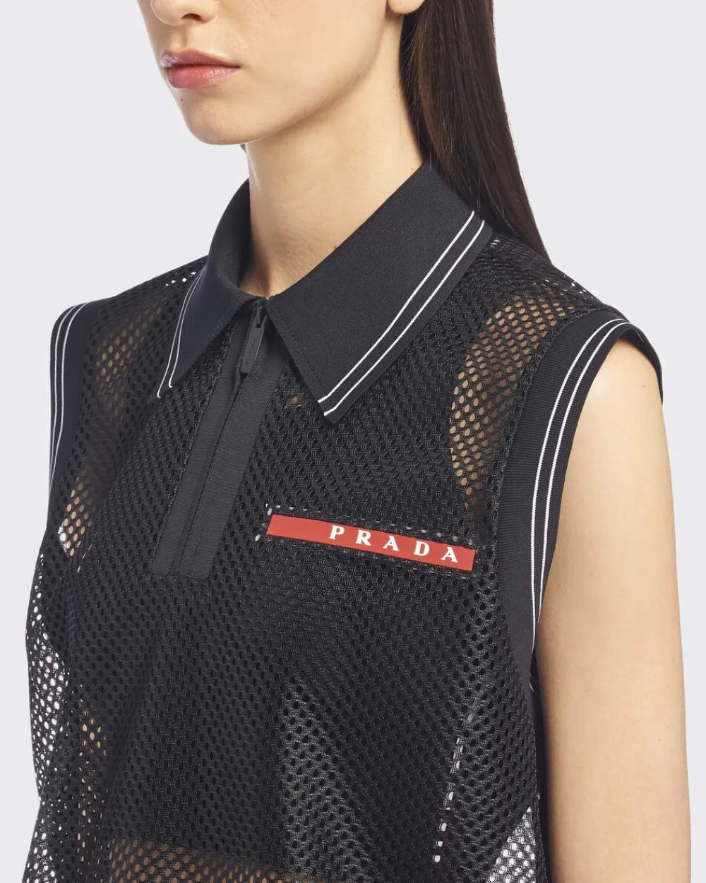 Mujer Prada ROPA^Polo De Malla Sin Mangas
