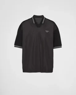 Hombre Prada CAMISETAS Y POLOS^Polo De Piqué Con Detalle De Re-nylon