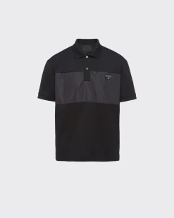 Hombre Prada CAMISETAS Y POLOS^Polo De Piqué Con Detalles De Nylon