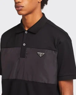 Hombre Prada CAMISETAS Y POLOS^Polo De Piqué Con Detalles De Nylon