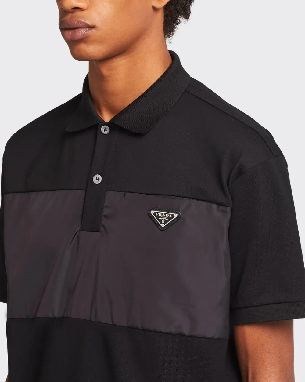 Hombre Prada CAMISETAS Y POLOS^Polo De Piqué Con Detalles De Nylon