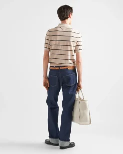 Hombre Prada TEJIDOS DE PUNTO^Polo De Punto De Algodón Y Seda