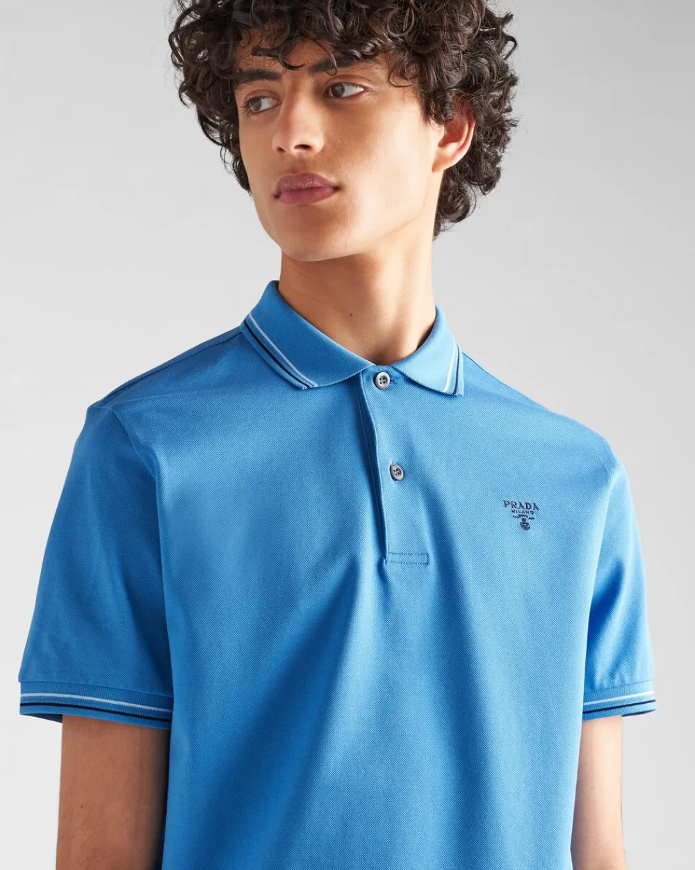 Hombre Prada CAMISETAS Y POLOS^Polo En Piqué De Algodón