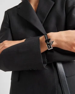 Mujer Prada JOYAS DE FANTASÍA^Pulsera De Ante Con Cristales