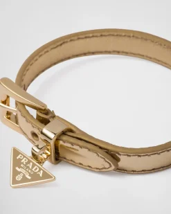 Mujer Prada JOYAS DE FANTASÍA^Pulsera De Piel Cepillada
