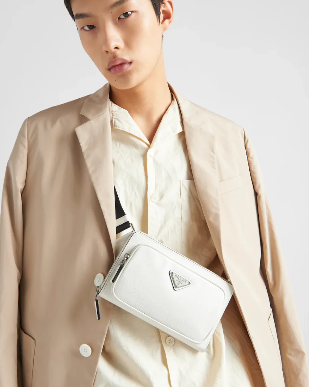Hombre Prada MOCHILAS Y RIÑONERAS|BOLSOS MENSAJEROS^Riñonera De Piel Saffiano