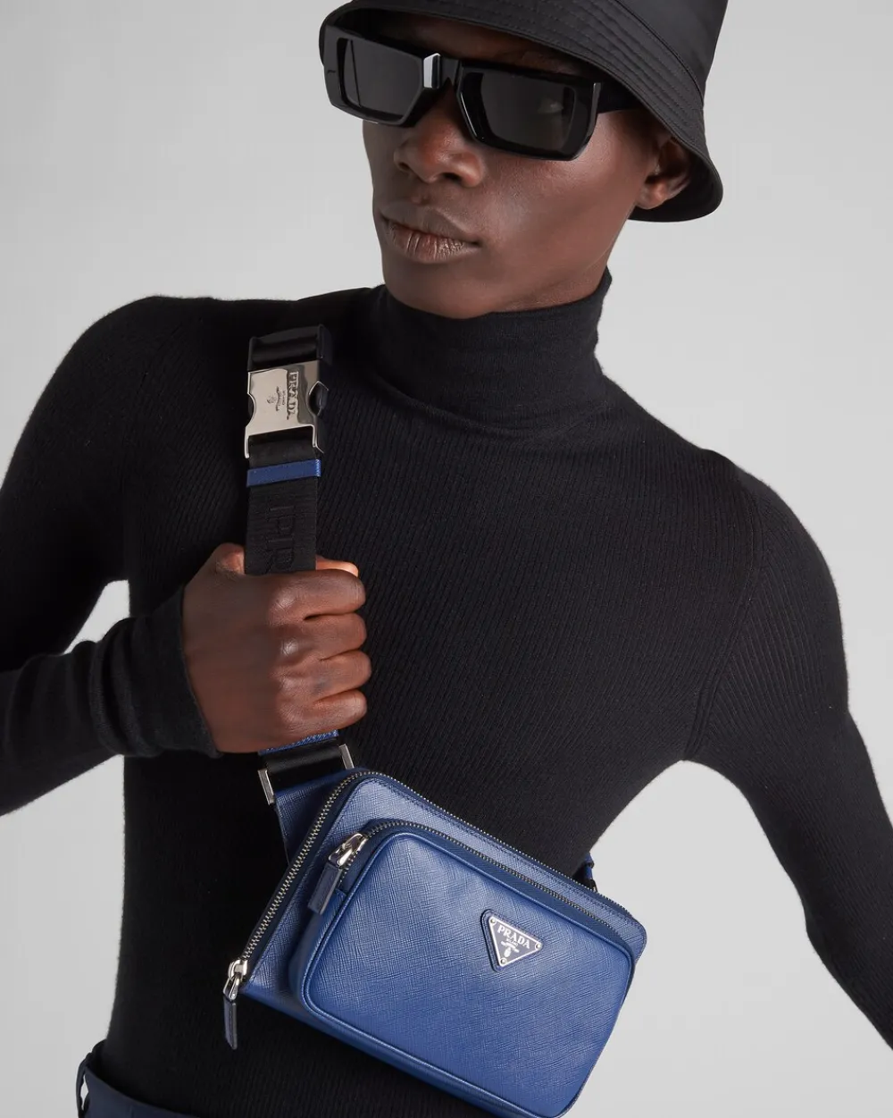 Hombre Prada MOCHILAS Y RIÑONERAS|BOLSOS MENSAJEROS^Riñonera De Piel Saffiano