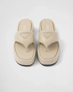 Mujer Prada SANDALIAS^Sandalia De Cuña De Napa Acolchada Soft