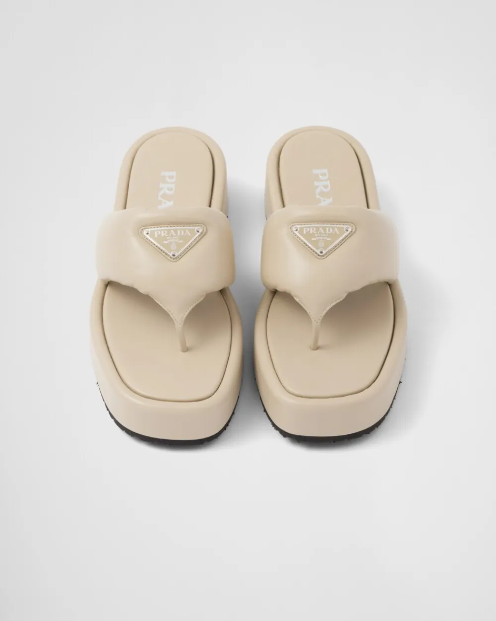 Mujer Prada SANDALIAS^Sandalia De Cuña De Napa Acolchada Soft