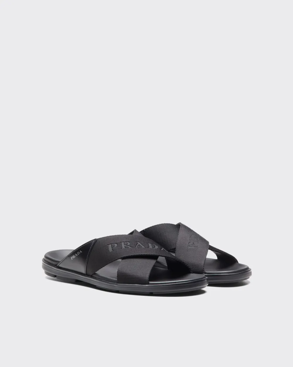 Hombre Prada SANDALIAS^Sandalias Cruzadas De Piel Cepillada Y Re-nylon