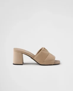 Mujer Prada PANTUFLAS Y CHINELAS^Sandalias De Ante Con Costuras