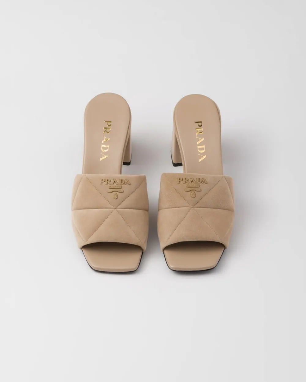 Mujer Prada PANTUFLAS Y CHINELAS^Sandalias De Ante Con Costuras