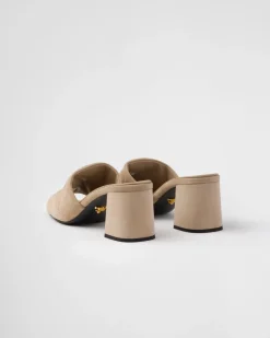 Mujer Prada PANTUFLAS Y CHINELAS^Sandalias De Ante Con Costuras