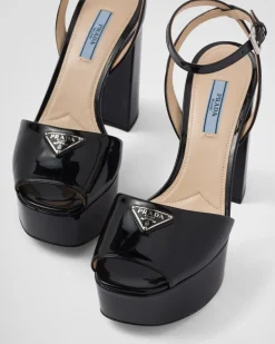 Mujer Prada SANDALIAS^Sandalias De Charol Con Plataforma