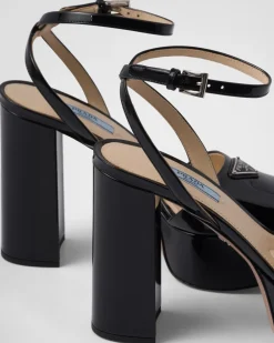 Mujer Prada SANDALIAS^Sandalias De Charol Con Plataforma