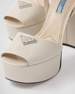 Mujer Prada SANDALIAS^Sandalias De Charol Con Plataforma