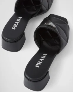 Mujer Prada PANTUFLAS Y CHINELAS^Sandalias De Napa Acolchada