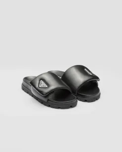 Mujer Prada PANTUFLAS Y CHINELAS^Sandalias De Napa Acolchada Soft