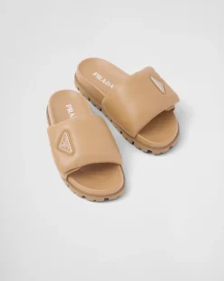 Mujer Prada PANTUFLAS Y CHINELAS^Sandalias De Napa Acolchada Soft