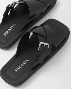 Hombre Prada SANDALIAS^Sandalias De Piel Cepillada