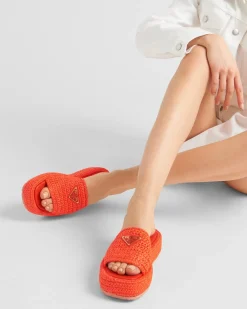 Mujer Prada PANTUFLAS Y CHINELAS^Sandalias De Plataforma De Croché
