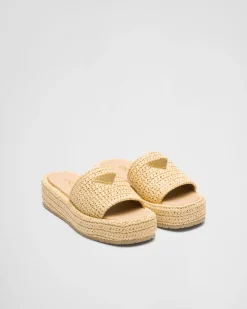 Mujer Prada PANTUFLAS Y CHINELAS^Sandalias De Plataforma De Croché