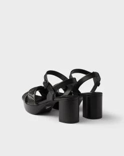 Mujer Prada SANDALIAS^Sandalias De Plataforma De Napa Acolchada