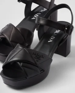 Mujer Prada SANDALIAS^Sandalias De Plataforma De Napa Acolchada
