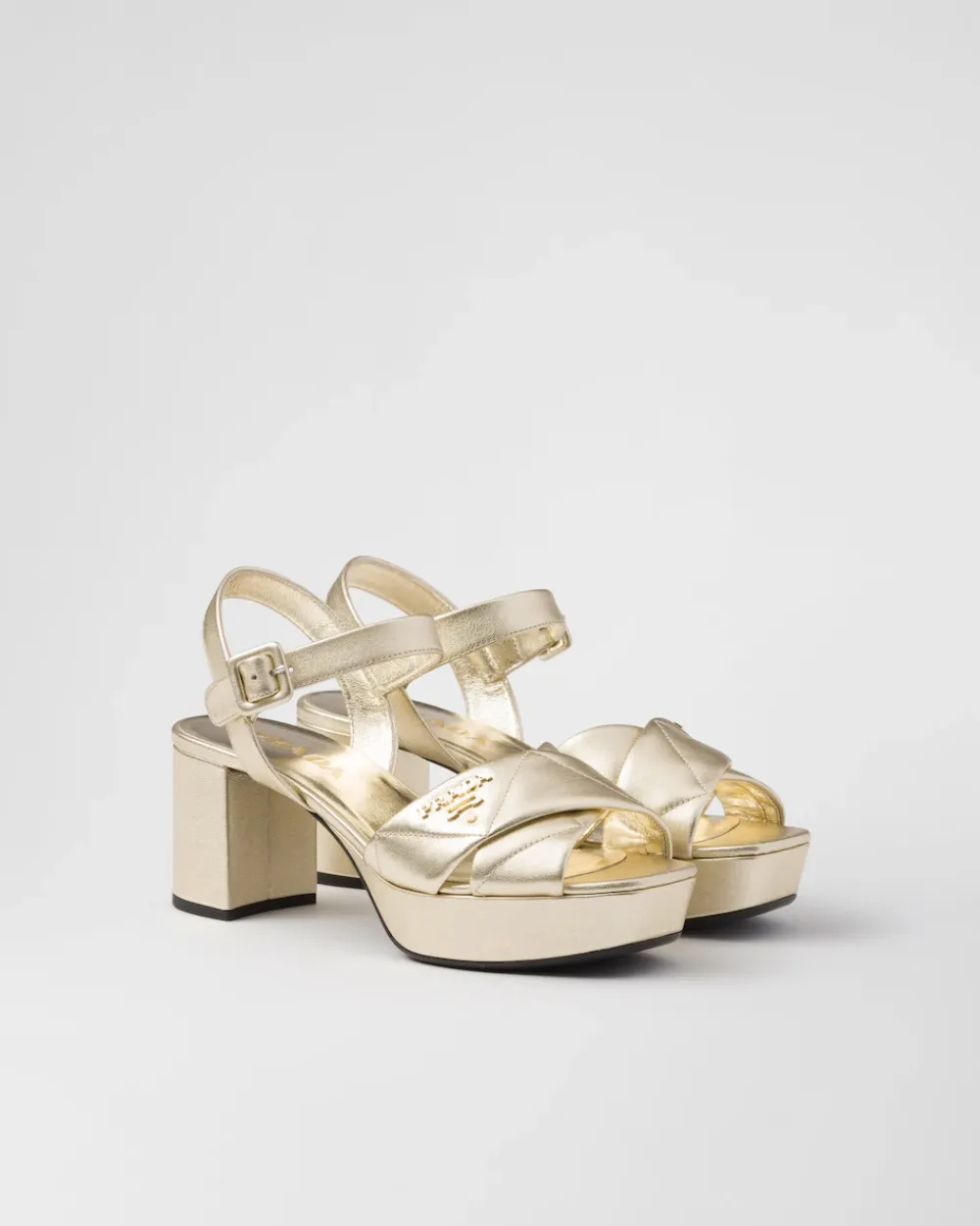 Mujer Prada SANDALIAS^Sandalias De Plataforma De Napa Acolchada