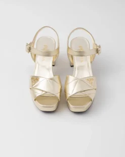 Mujer Prada SANDALIAS^Sandalias De Plataforma De Napa Acolchada